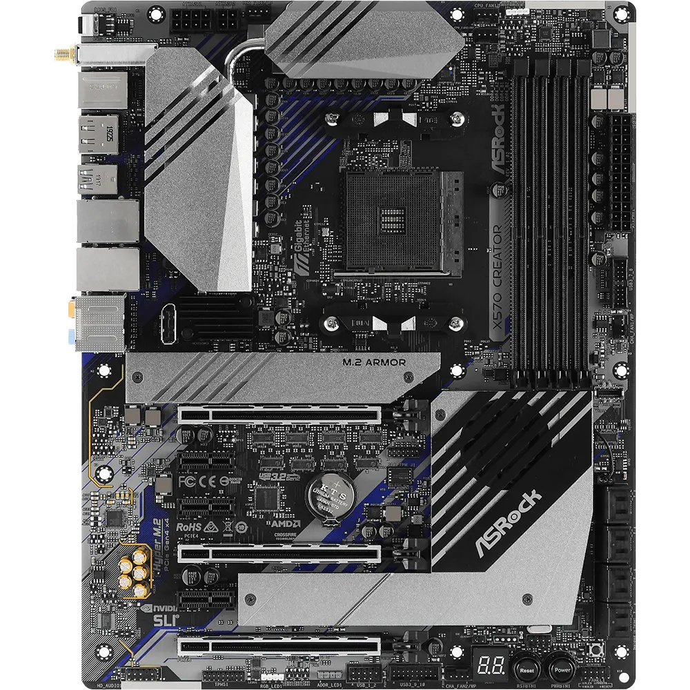 ASRock X570 Creator AMD 500 Series ATX Motherboard | 90-MXBAW0-A0UAYZ |