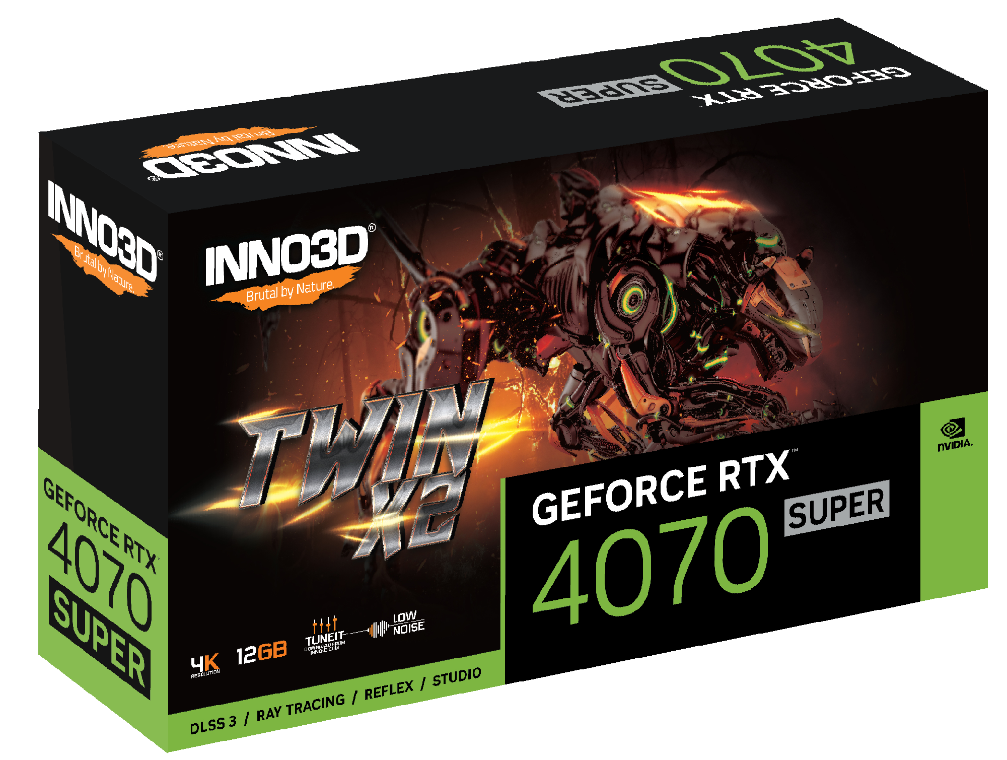 INNO3D GEFORCE RTX 4070 SUPER TWIN 2 12GB GDDR6X Graphics Card | N407S2-126X-186162N