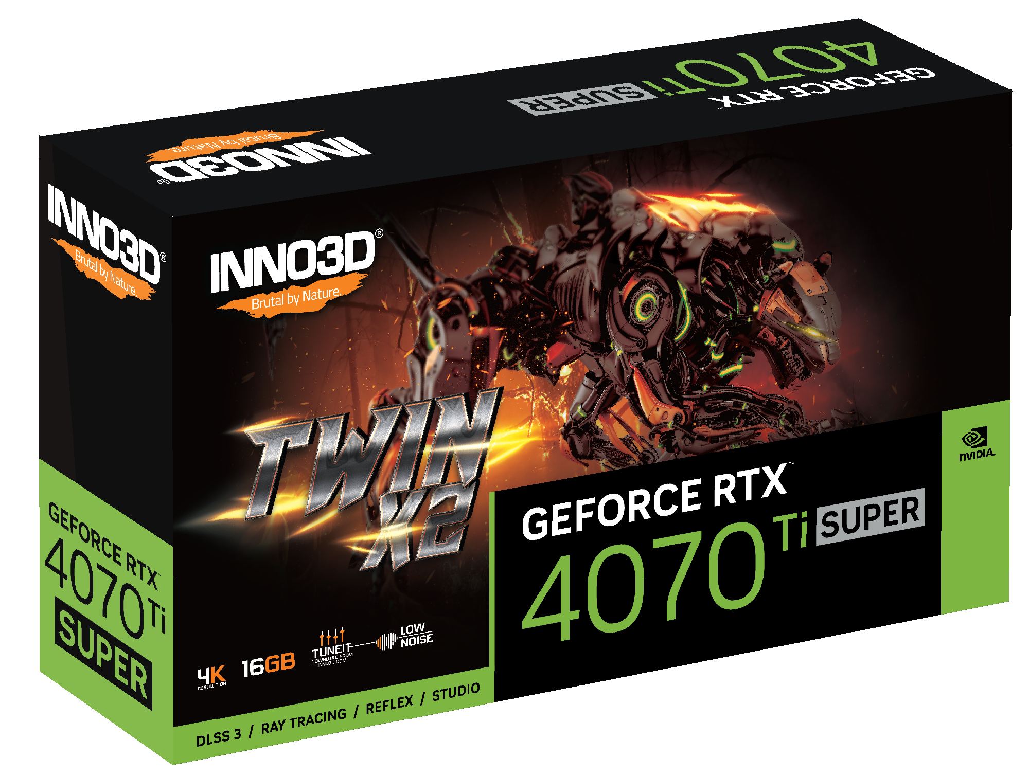 Inno3D Geforce RTX 4070 TI Super Twin X2 16GB GDDR6X Graphics Card | N407TS2-166X-186156N |