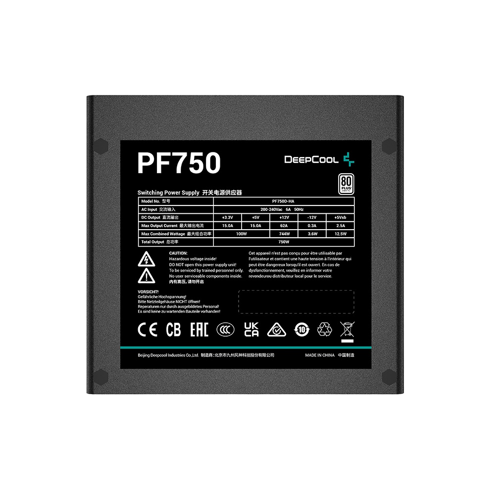 Deepcool PF750 750W 80+ Power Supply | R-PF750D-HA0B-UK |