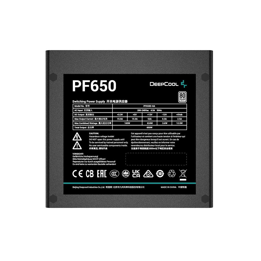 Deepcool PF650 650W 80+ Power Supply | R-PF650D-HA0B-UK |
